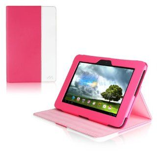 Manvex Slim and Compact Leather Folio Case Cover for the Asus MeMO Pad 10 ME301T   Built in Stand with Multiple Viewing Angles   Pink/White Computers & Accessories