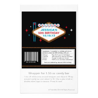 Las Vegas 50th Birthday Candy Wrapper Flyer Design