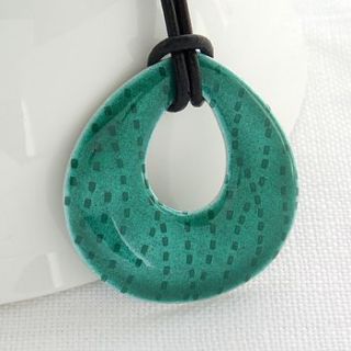 oval enamel and silver pendant by anna clark studio