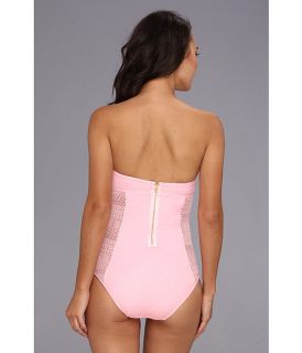 Juicy Couture Prima Donna Ruffle Bandeau Malliot w/ Soft Cups Pink Lady