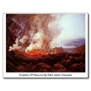 Eruption Of Vesuvius By Dahl Johan Claussen Postcard