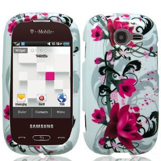 Samsung Gravity Q T289 Graphic Hard Case   Red Flower on White (Package include Free Screen Protector + Free Ultra Sensitive Stlyus Pen by BeautyCentral TM) Cell Phones & Accessories