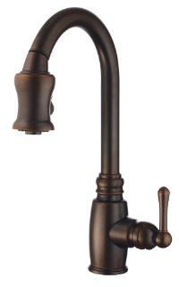 Danze D454557BR Opulence Single Handle Pull Down Kitchen Faucet, Tumbled Bronze   Touch On Kitchen Sink Faucets  