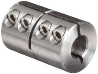 Climax Metal ISCC 037 037 S Clamp Coupling, Stainless Steel Grade 303, 3/8" Bore, 7/8" OD, With 6 32 x 3/8 Set Screw Clamp On Couplings