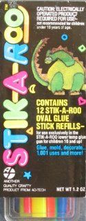 Stik A Roo Oval Glue Stick Refills For Glue Gun Pack of 12 Assorted Florescent Colors Toys & Games