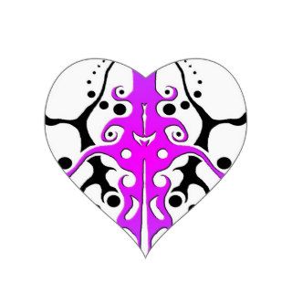 Tribal Mayan God Tattoo   pink purple Heart Sticker