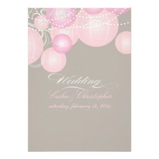 PixDezines pink lanterns/diy background Custom Invitations