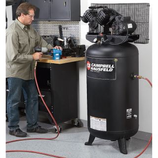 Campbell Hausfeld Reconditioned Single-Stage Air Compressor — 5 HP, 80 Gallon, Vertical Tank, Model# TQ312600RB