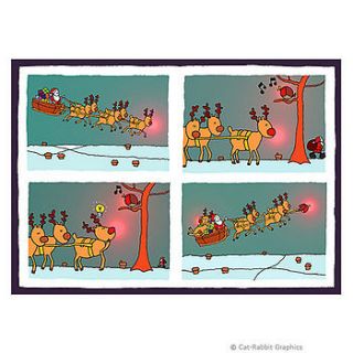 robin christmas card by cat rabbit graphics