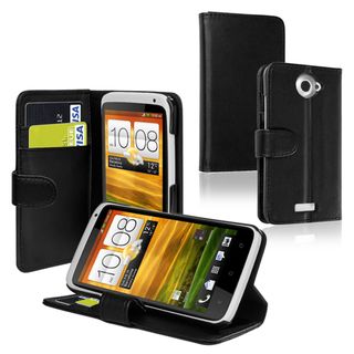 BasAcc Black Leather Case with Credit Card Wallet for HTC ONE X BasAcc Cases & Holders