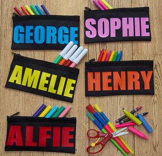 personalised bright and bold name pencil case by pop kid