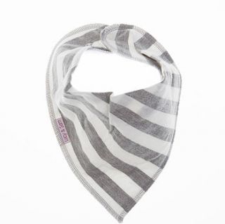 unisex grey and white dribble bib by lucy & sam