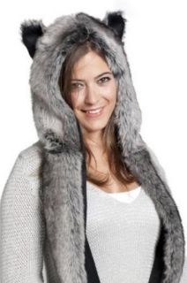 HONCHAN Faux Fur Animal Hoods Wolf Hats Multifunctional (Grey Wolf, One size fit all) Clothing