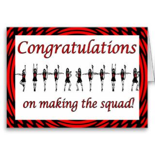 Congratulations Cheerleader squad cheer team Card