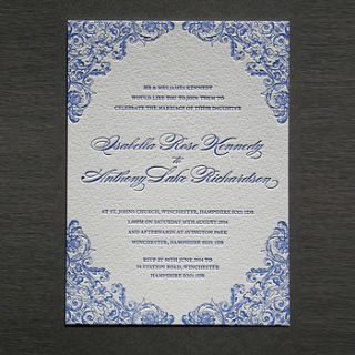 'charlotte' letterpress wedding stationery by blush
