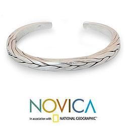 Men's Silver 'Hill Tribe Braid' Cuff Bracelet (Thailand) Novica Men's Jewelry