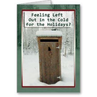 Holidays Funny Outhouse in Snow Card