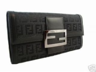 Fendi 8M0021 Border Black Wallet Clothing