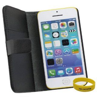 Dealgadgets Apple iPhone 5C Case Black PU Leather Wallet Case Cover Cell Phones & Accessories