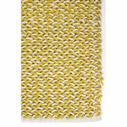 Handwoven Yellow/White Mandara New Zealand Wool Rug (9' x 13') Mandara 7x9   10x14 Rugs