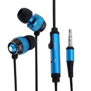 Importer520 Blue / Black Universal 3.5mm In Ear Stereo Headset w/ On off & Mic for Kyocera Rise C5155 (Virgin Mobile, Sprint) Cell Phones & Accessories