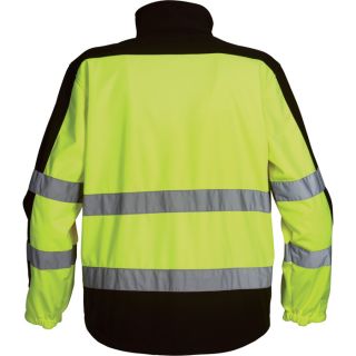 Utility Pro Class 3 Hi-Visibility Softshell Jacket with Teflon — Lime/Black, Large, Model# UHV427  Safety Jackets