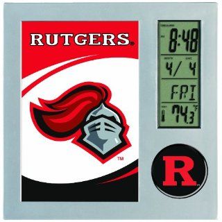 NCAA Rutgers Scarlet Knights Digital Desk Clock Picture Frame  Sports Fan Wall Clocks  Sports & Outdoors