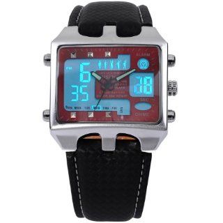 AMPM24 Oshen LCD Analog Mens Digital Red Dial Sport Quartz Watch OHS035 at  Men's Watch store.