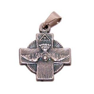Dove with Cross   Holy Spirit medal   Pewter (1.7cm or 0.67" square) Holylandmarket Jewelry