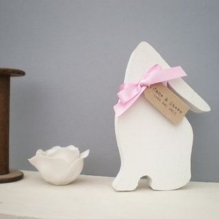 personalised wooden bunny rabbit by edgeinspired