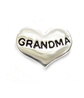 Scorva Grandma Nana Grandmama Heart Shape Floating Charm For Floating Locket Jewelry
