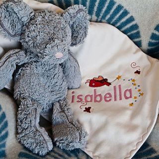 organic baby name personalised fairy blanket by 2 green monkeys