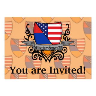Armenian American Shield Flag Personalized Invitation