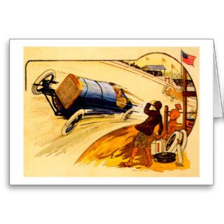 Race Car ~ Vintage Motor Car Poster Greeting Card