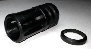 Model 10 / .308 TPI Bird Cage Muzzle Brake Tactical Machined Black Oxide Steel Birdcage Style Break   5/28"x24 Thread Pattern 308 Rifle  Gunsmithing Tools And Accessories  Sports & Outdoors