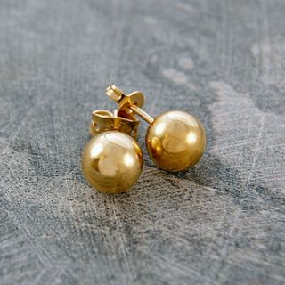 gold ball stud earrings by otis jaxon silver and gold jewellery