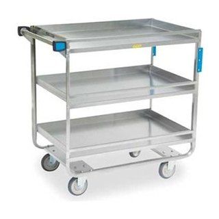 Lakeside Stainless Steel Heavy Duty Guard Rail Utility Cart with 2 Shelves, 19 3/8 x 32 5/8 x 34 1/2 inch    1 each. Sports & Outdoors