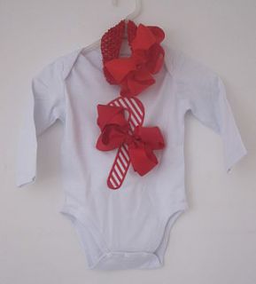 christmas candy cane onesie by candy bows