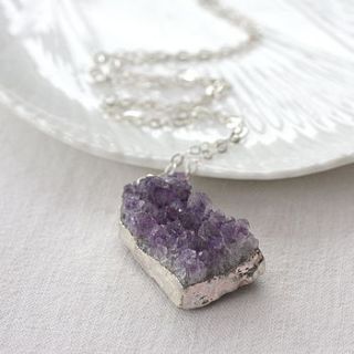 druzy purple amethyst slab necklace by magpie living