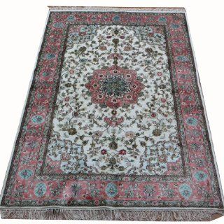 4'x 6' Hand Knotted Silk Rug Wholesale Persian Carpets Chinese Oriental Carpet(308c 4x6)  