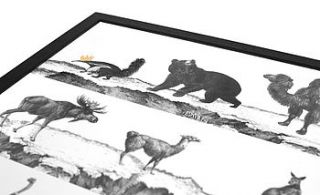 animal alphabet parade hand gilded print by mountain & molehill