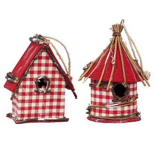 gingham bird house decoration by the contemporary home