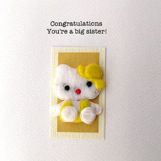 kitty big sister congratulations card by dribblebuster