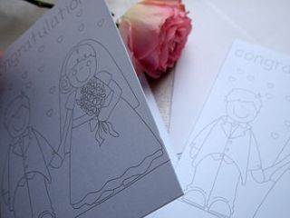 wedding colouring in card for kids by yoyo me