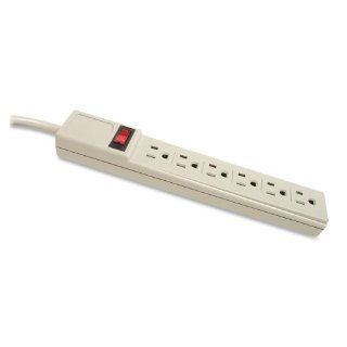 Compucessory   Power Strip, 6 Outlet, Built in Circuit Breaker, 15' Cord, Gray, Sold as 1 Each, CCS 55157   Power Strips And Multi Outlets  