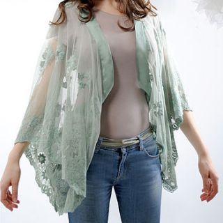reef embroidered lace shrug by nancy mac