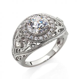 Xavier 2.54ct Absolute™ Round and Kite Shaped Sides Filigree Ring