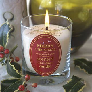 scented christmas candle by kisses and creations