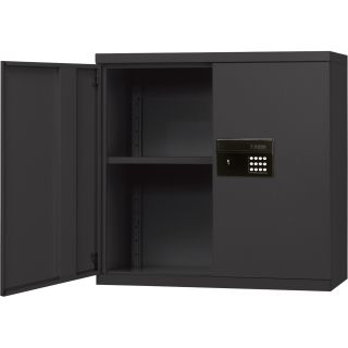 Sandusky Lee Keyless Electronic Steel Wall Cabinet — 30in.W x 12in.D x 30in.H, Black, Model# KDEW3012-09  Wall Cabinets