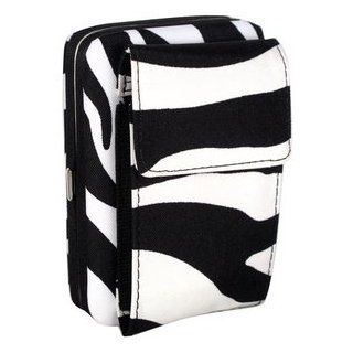 Zebra Wallet Cell Phone Case Mini Purse Black White Black Trim Clothing